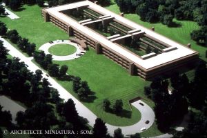 SOM scale model of office building